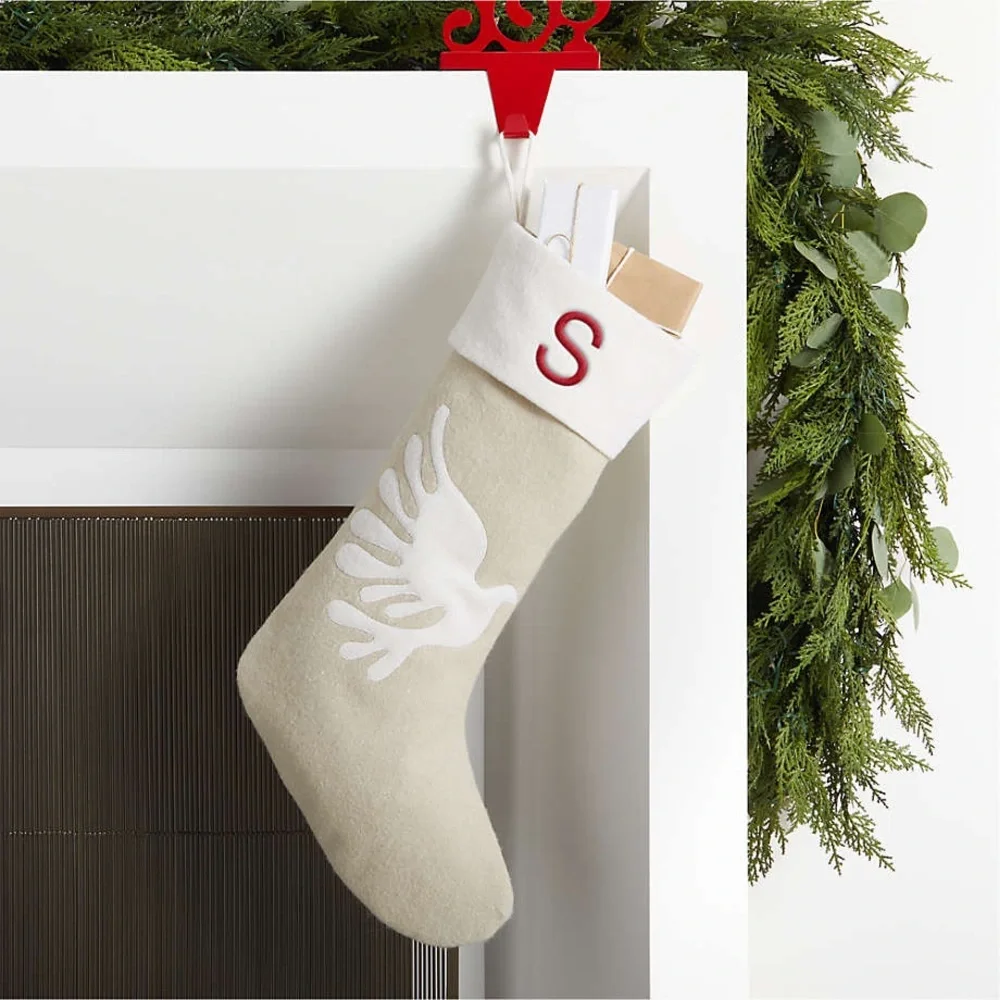 Crate & Barrel Wool Dove Christmas Stoking by Lucia Eames